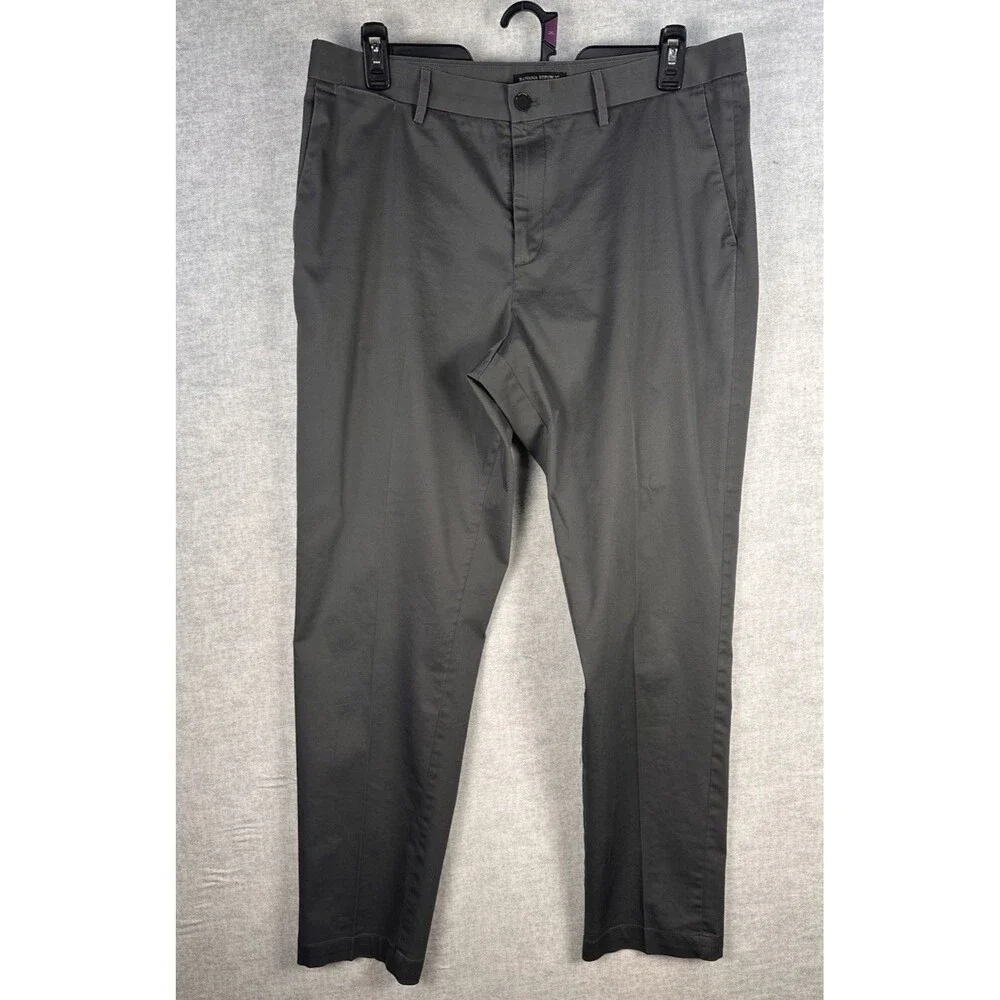 Banana Republic Pants Flat Front Pant Stretch Slim Fit Grey Chino 36” X 32”